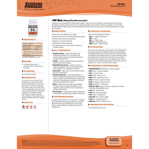 Hcv Cardiovascular Systemic Formulas