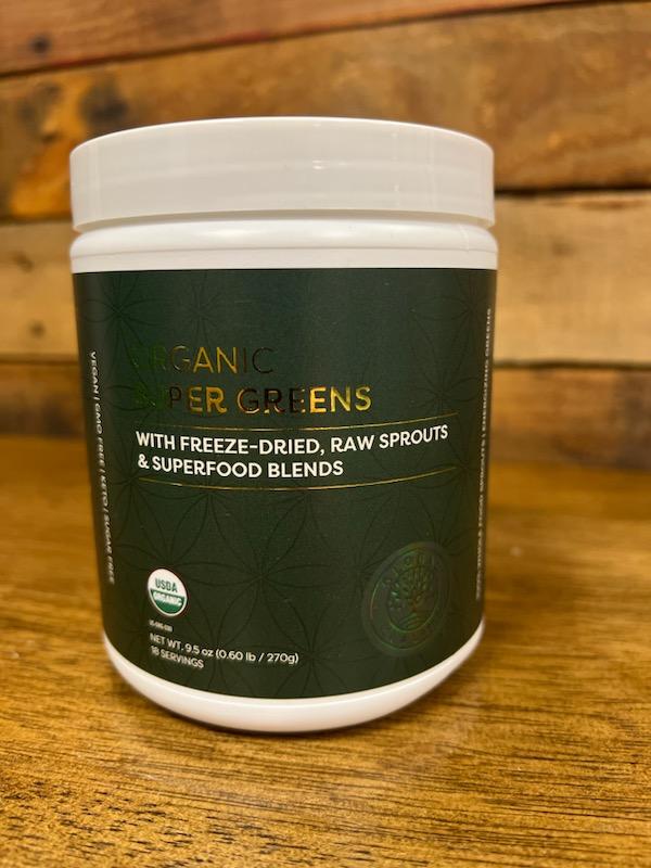 Global Healing Organic Super Greens Powder Blend - Greens Superfood Powder with 15 Raw Whole Sprouts - Delicious Green Juice Smoothie Mix for Daily Nutrition - Non-GMO, Gluten-Free Greens Supplements