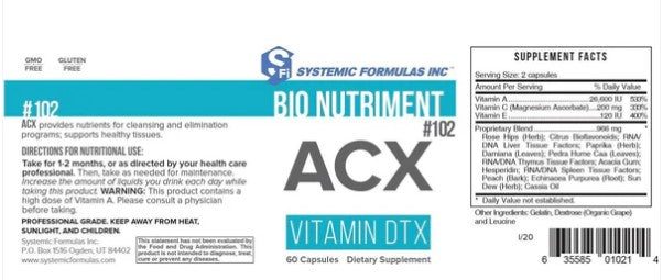 ACX - Vitamin Detox Systemic Formulas