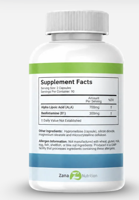 NervCor (Alpha Lipoic Acid & B1) for Healthy Nerve Function