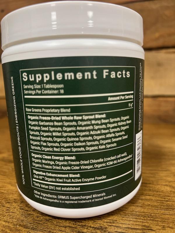 Global Healing Organic Super Greens Powder Blend - Greens Superfood Powder with 15 Raw Whole Sprouts - Delicious Green Juice Smoothie Mix for Daily Nutrition - Non-GMO, Gluten-Free Greens Supplements